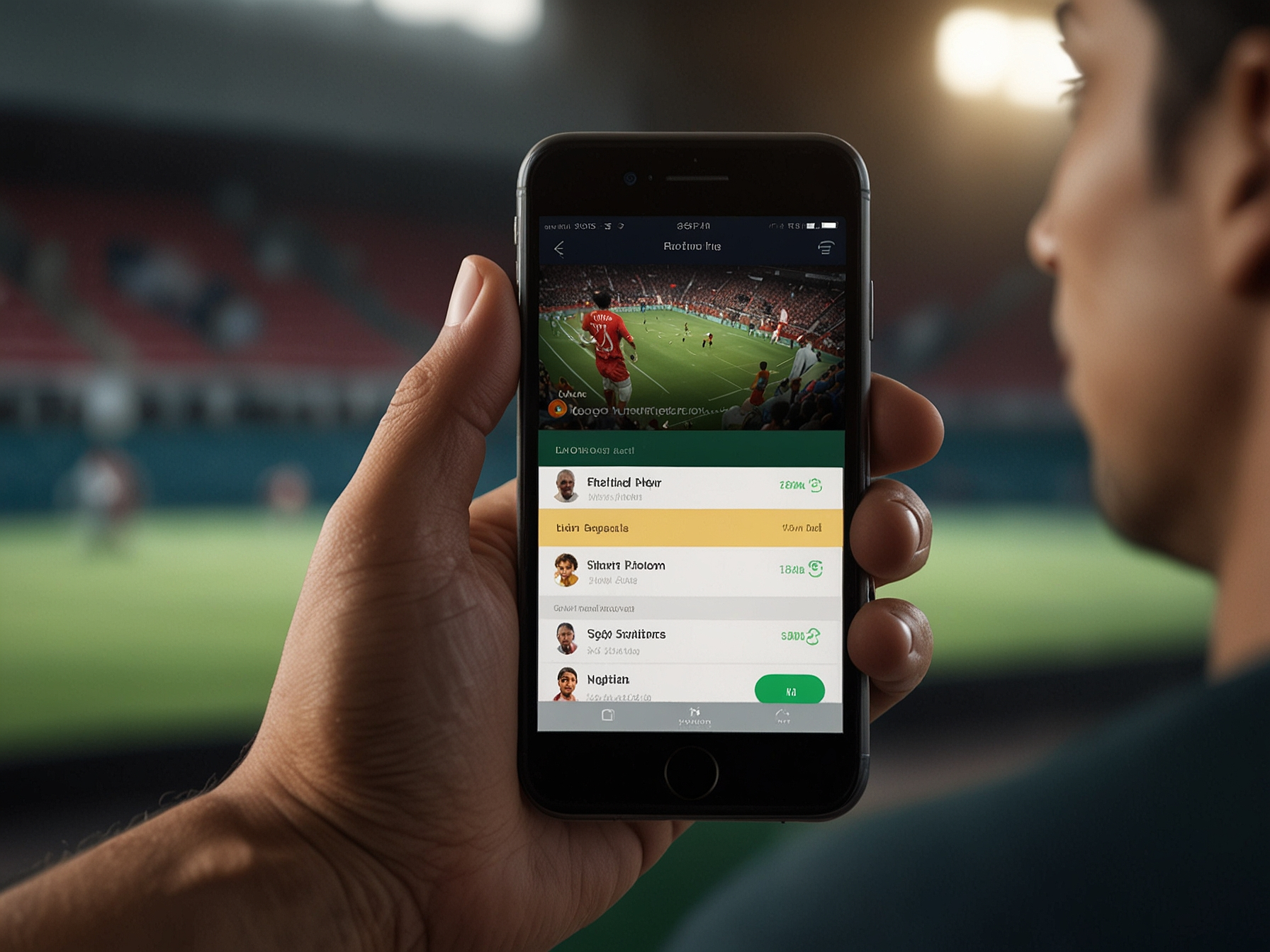 User logging into mobile app
